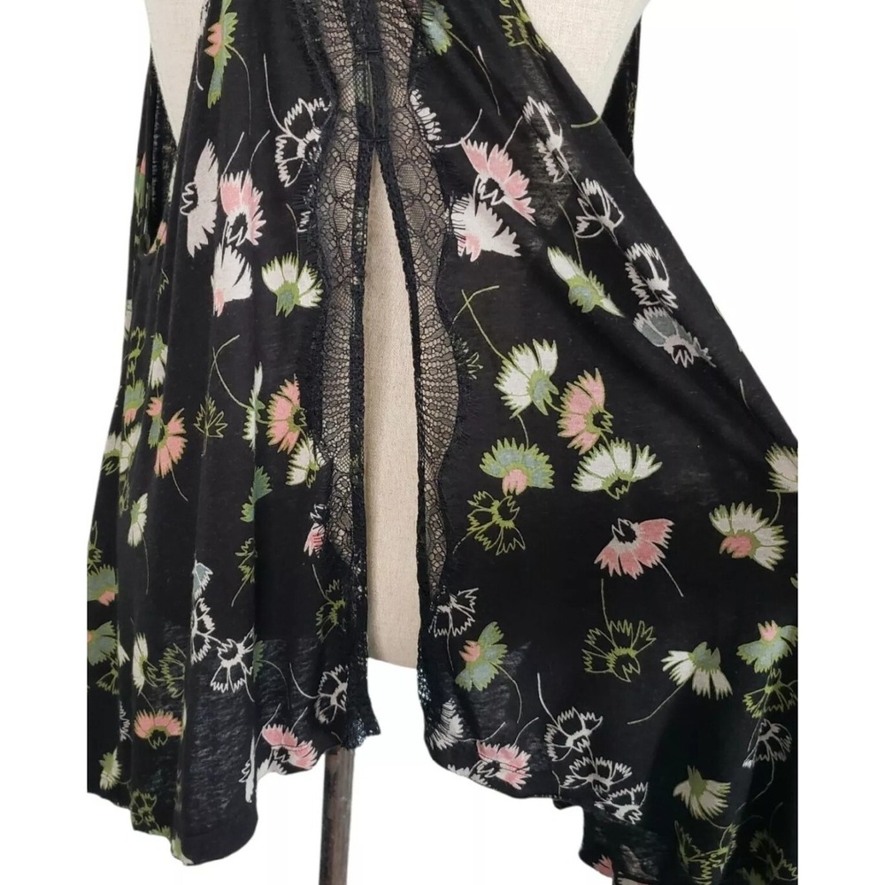 Free People Swing Tank XS Love Potion Black Floral Oversize Soft Girl Cottag i02 - Picture 3 of 9